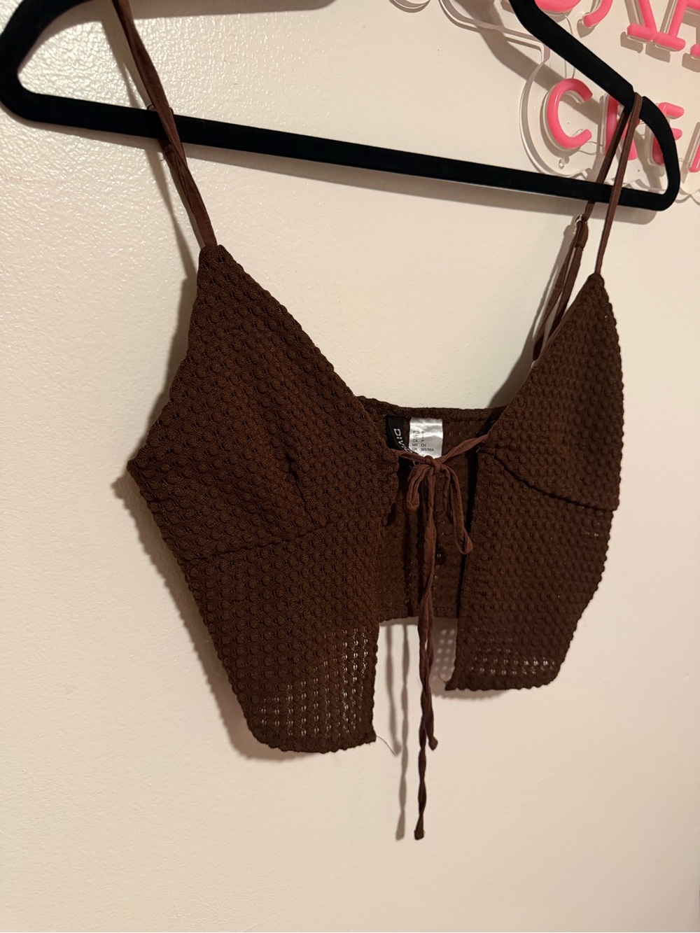 H&M Brown Knit Tie-Front Camisole